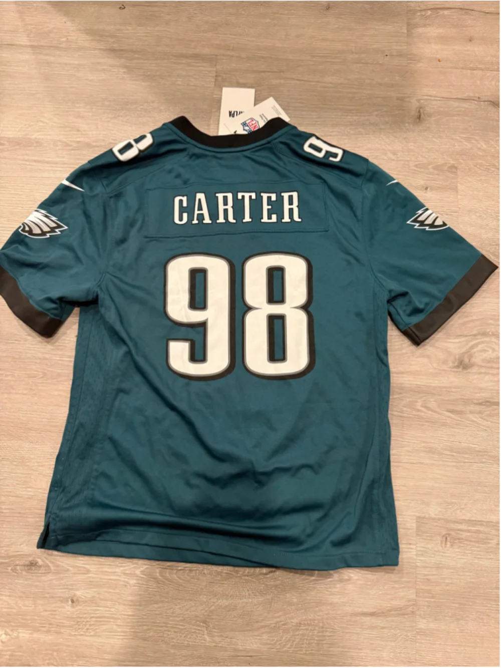 Kids Nike Philadelphia Eagles Jalen Carter Jersey Size L Teal White